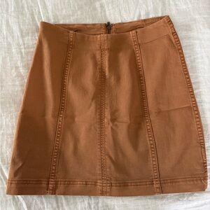 Free People Women's Tan Mini Skirt